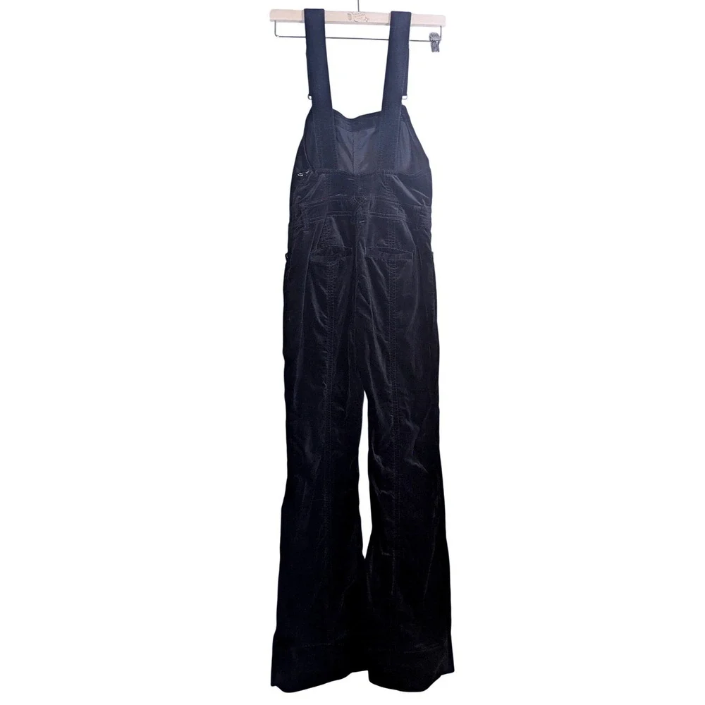 Pilcro Anthropologie Black‎ Corduroy Flare Pant Overalls Jumpsuit Womens 25 XS